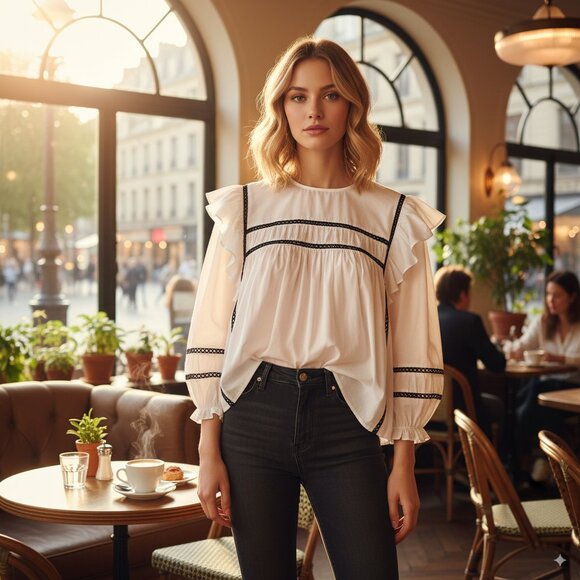 NWT EN SAISON Aliza Blouse - Picture 1 of 8